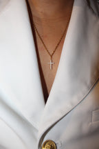 Collier croix strass