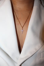 Collier croix strass